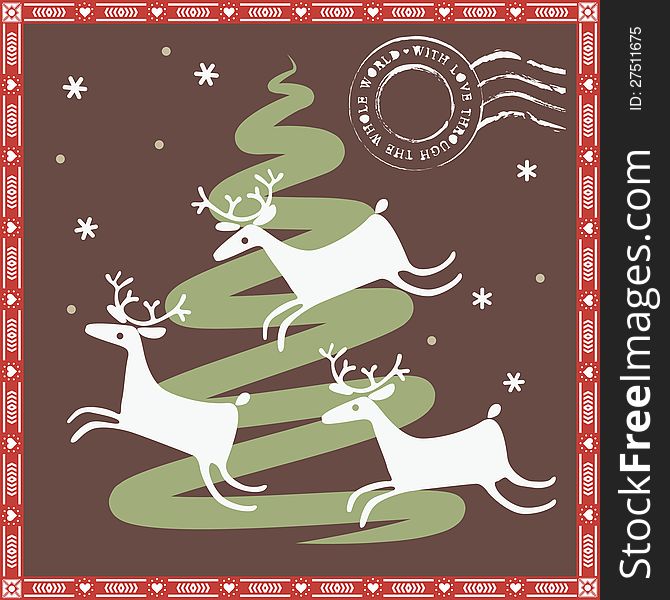 Merry christmas celebration post card  illustration. Merry christmas celebration post card  illustration