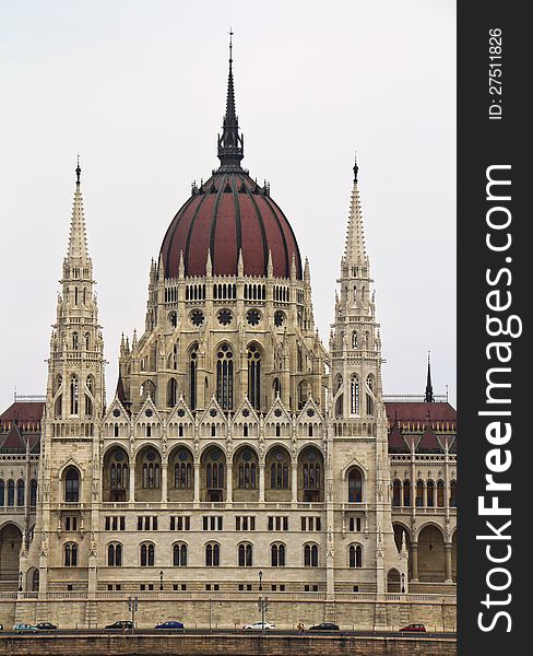 Parliament of Hungary in Budapest, Hungary at night