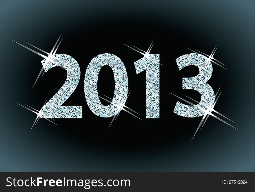 New diamond 2013 Year, vector illustration