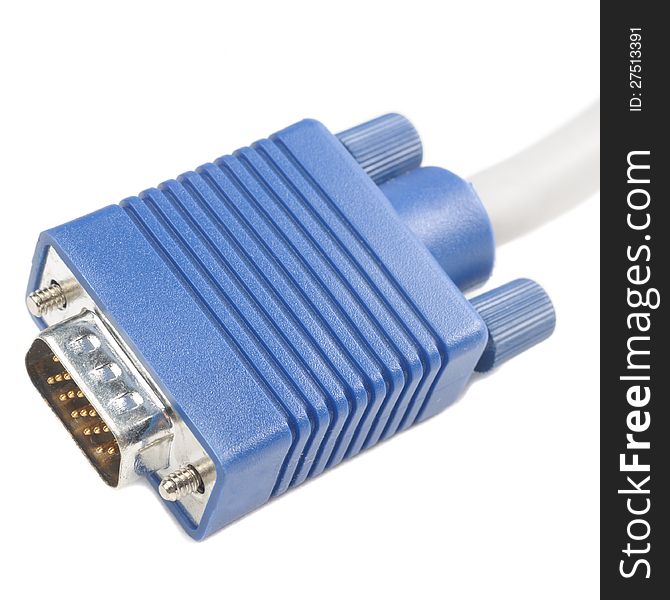 A video graphics array (Vga) connector on a white background. A video graphics array (Vga) connector on a white background