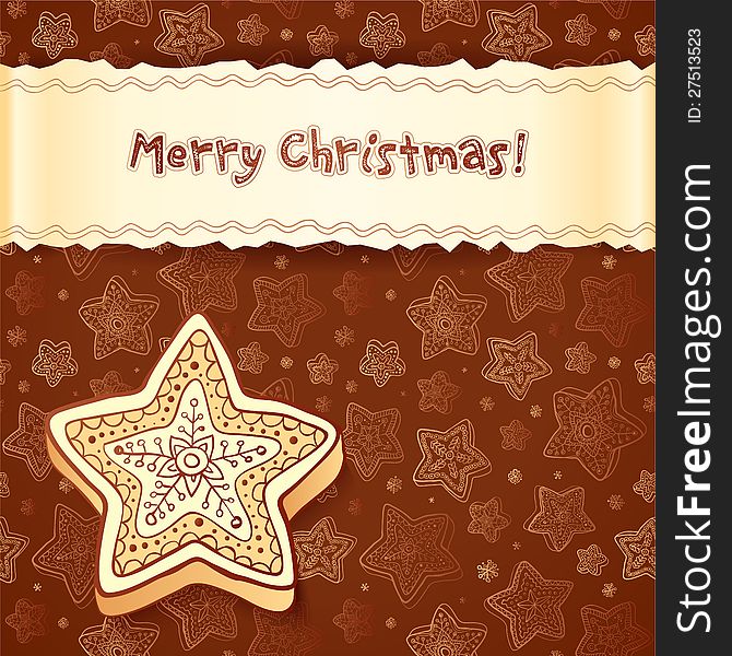 Christmas chocolate honey-cakes greetings card