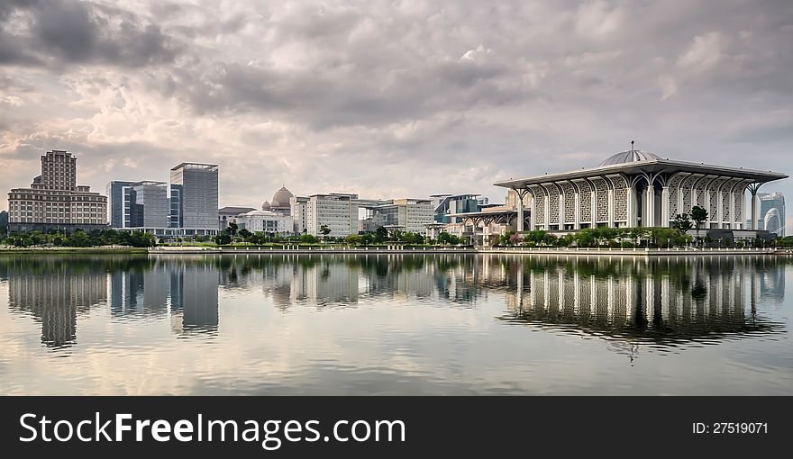 A modern Mosque in Putrajaya, Malaysia. A modern Mosque in Putrajaya, Malaysia