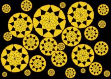 Modern Abstract Floral Design Yellow On Black Stock Image Modern Abstract Floral Design Yellow On Black Stock Image