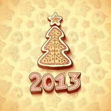 Christmas Tree Chocolate Honey-cakes Background Stock Images Christmas Tree Chocolate Honey-cakes Background Stock Images