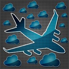 Jet Airliner In The Air With Clouds Stock Photo