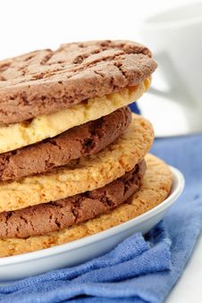 Oat Cookies And Chocolate Cookies Stock Image Oat Cookies And Chocolate Cookies Stock Image