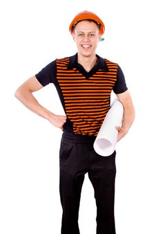 Young Builder In A Helmet Stock Photos Young Builder In A Helmet Stock Photos