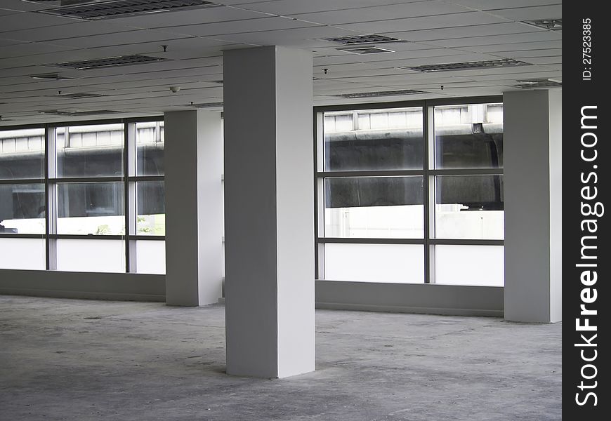 White empty interior, office building