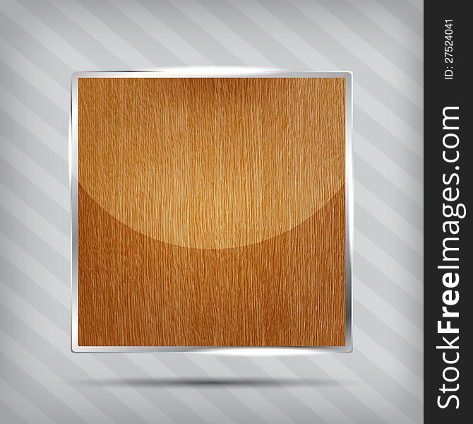 Wooden pattern icon on the striped background