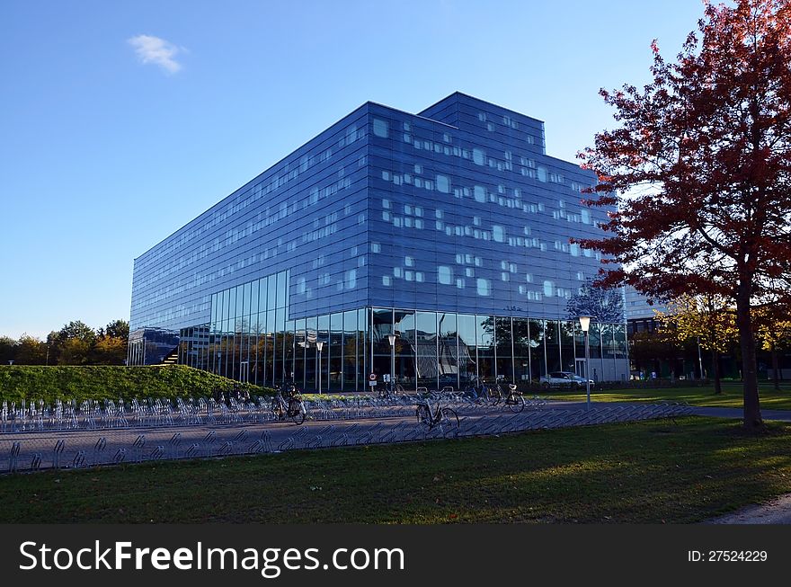 This image presents a modern and very beautiful office building in Groningen, Holland. This image presents a modern and very beautiful office building in Groningen, Holland