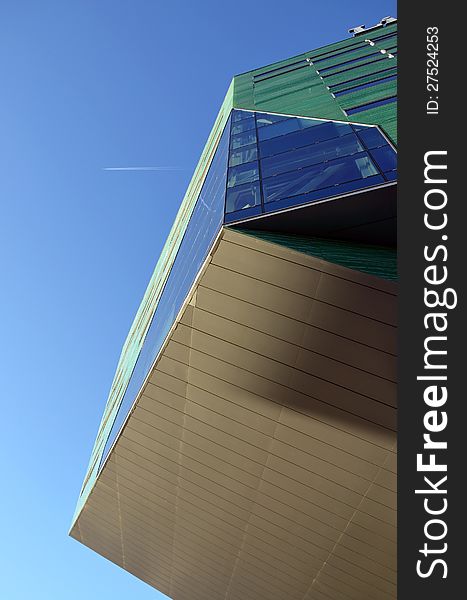 This image presents a modern and very beautiful detail of a building in Groningen, Holland. This image presents a modern and very beautiful detail of a building in Groningen, Holland