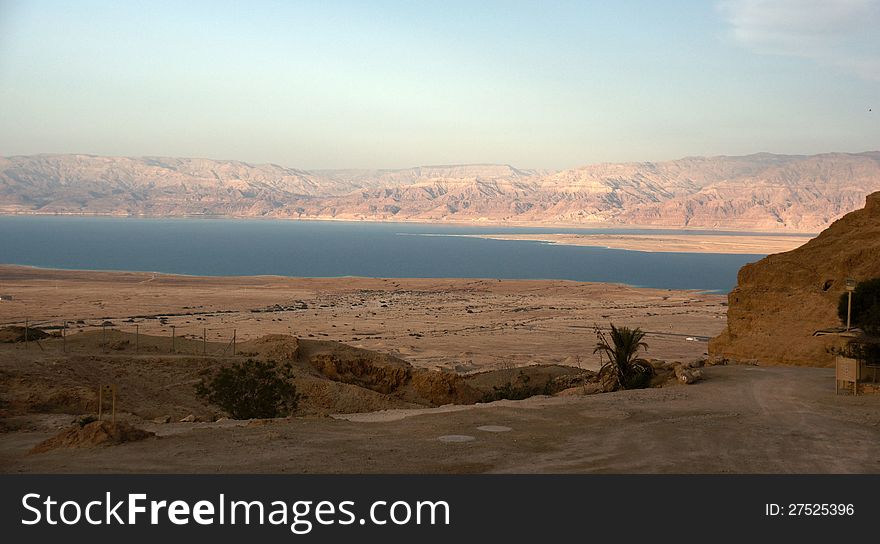 Masada and Dead sea in Israel travel world heritage site