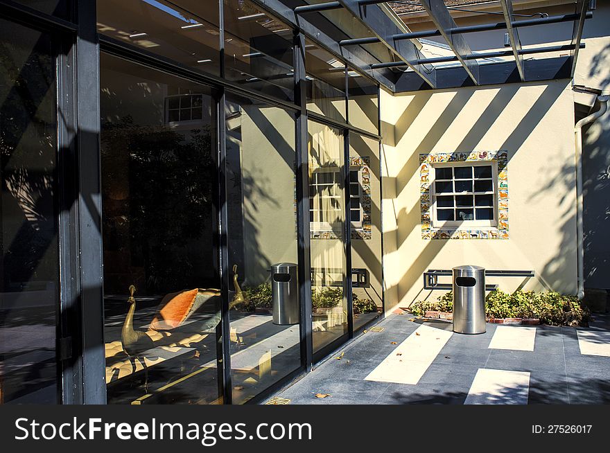 A peaceful place to reflect - the patio area of the Monterey Art museum. A peaceful place to reflect - the patio area of the Monterey Art museum