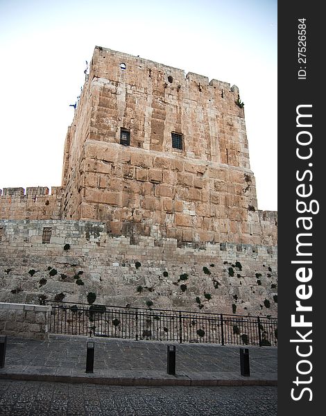 Jerusalem ancient walls museum in old city. Jerusalem ancient walls museum in old city