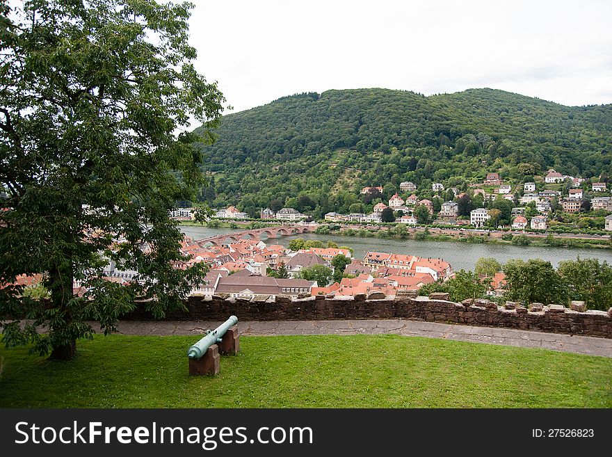 Heidelberg Germany attraction town view from castle. Heidelberg Germany attraction town view from castle