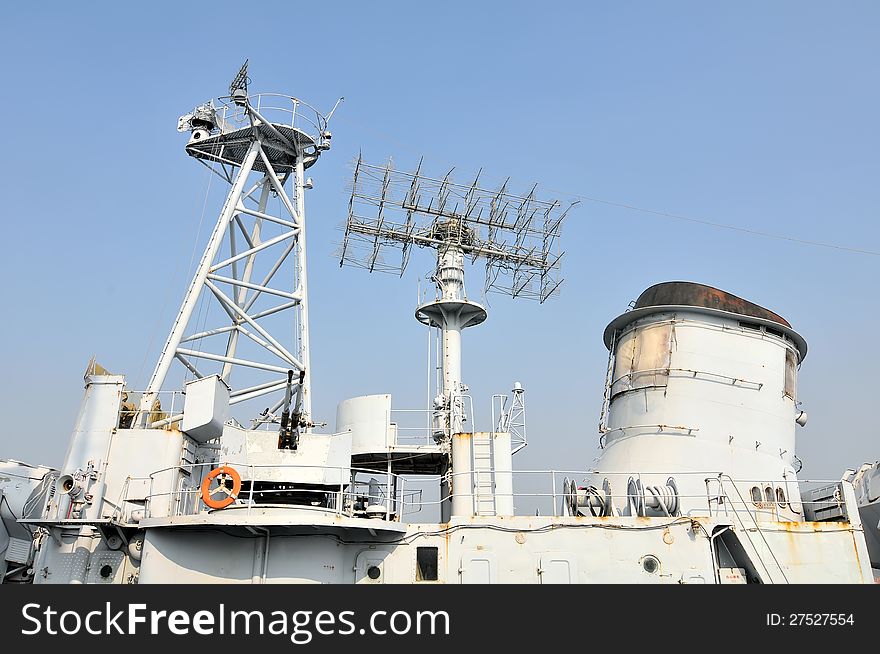 The destroyer fire control radar，which taken in the Chinese Navy Museum