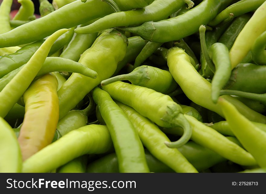Green pepper on market stand from Turkey. Green pepper on market stand from Turkey