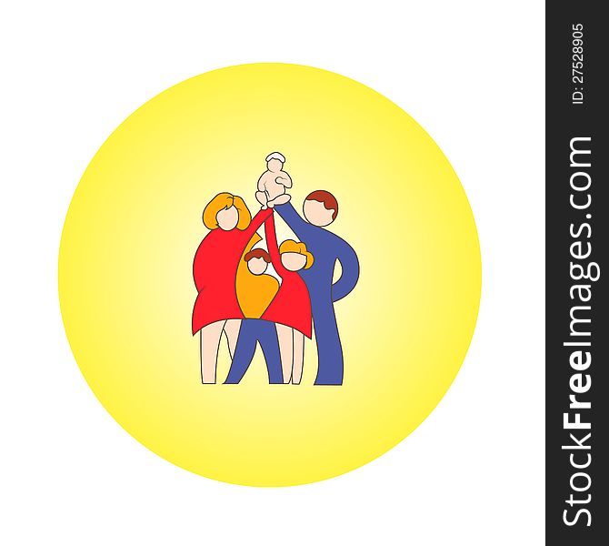 Vector illustration of an abstract family icon
