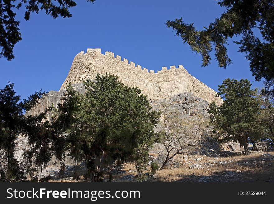 Castle on the Acropolis, Rhodes island. Castle on the Acropolis, Rhodes island