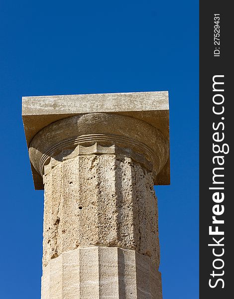 Acropolis of Lindos, Rhodes island, Ruins of the temple