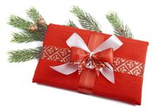 Christmas Present In Red Stock Image