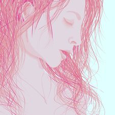 Illustration Woman S Face In Profile. Royalty Free Stock Images Illustration Woman S Face In Profile. Royalty Free Stock Images