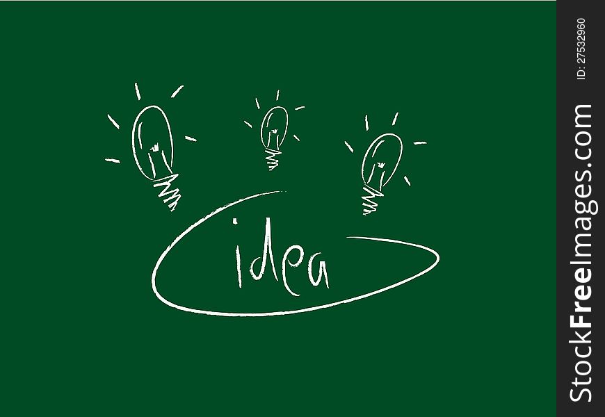 Illustration of an idea and the idea of ​​the article there is a fluorescent bulb