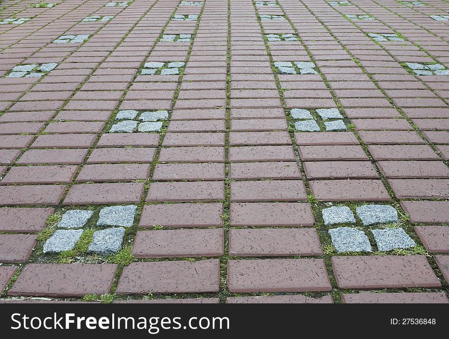 Background from street sett with granite stones