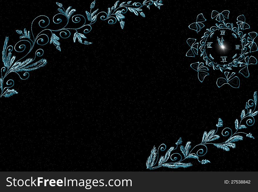 Background With A Christmas Ornament With Hours