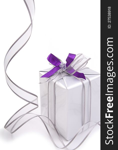 Present with silver ribbon
