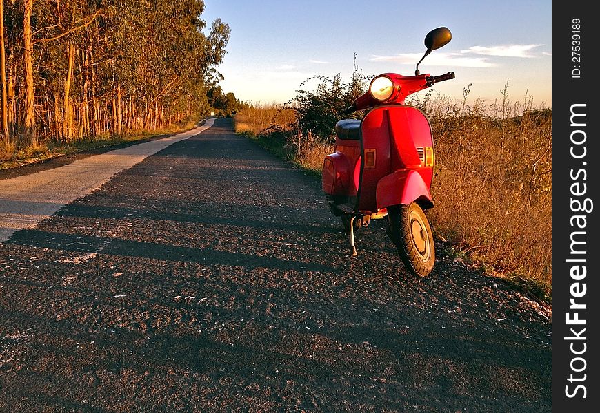 Scooter on the road