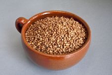 Buckwheat In Ceramic Bowl Royalty Free Stock Photography Buckwheat In Ceramic Bowl Royalty Free Stock Photography