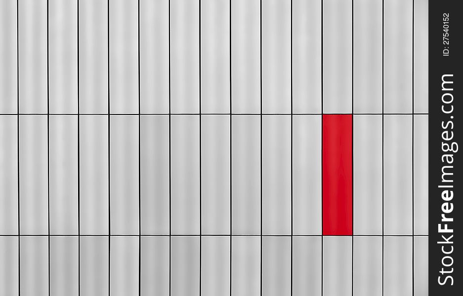 Gray Wall With A Red Rectangle