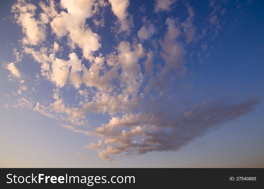 Evening blue sky with clouds. Evening blue sky with clouds