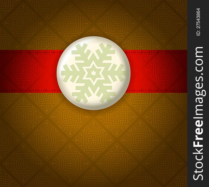 Classical style christmas background. Snowflake card.