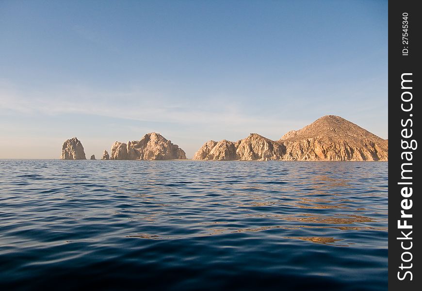 Scenic view of rocks at Cabo San Lucas