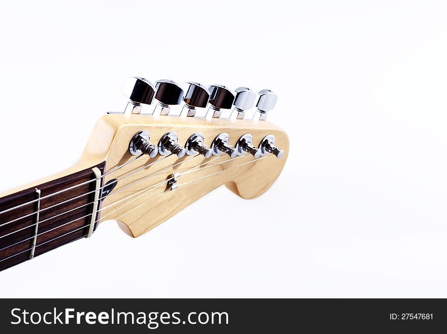 Electric Guitar headstock isolated on white