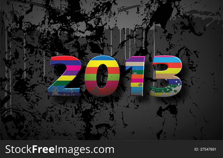 2013 Happy New Year greeting card. 2013 Happy New Year greeting card