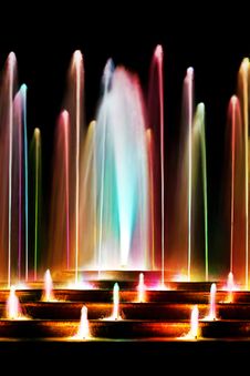 Colorful Water Fountain Royalty Free Stock Photo