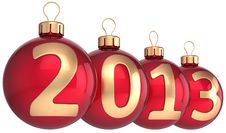 Happy New Year 2013 Bauble Merry Christmas Balls Stock Images