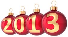 Christmas Balls 2013 New Year Bauble Decor Stock Image