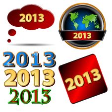Set Of New Year Icons Royalty Free Stock Images
