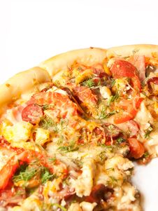 Pizza With Salamy, Becon, Stock Photography Pizza With Salamy, Becon, Stock Photography
