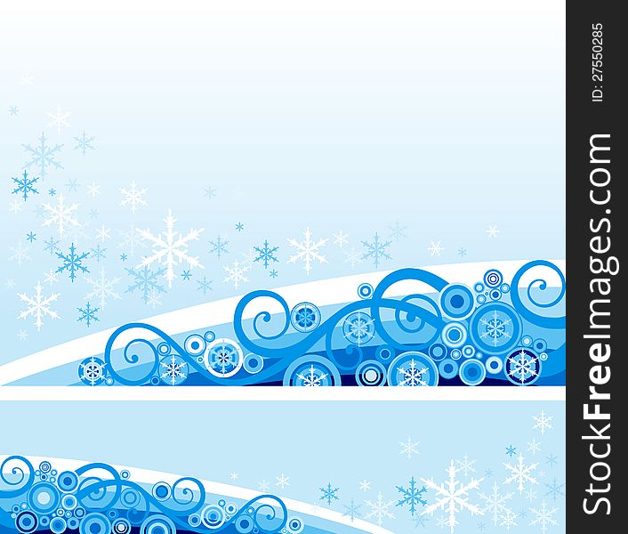 Vector abstract  background and banner with snowflakes. Vector abstract  background and banner with snowflakes.