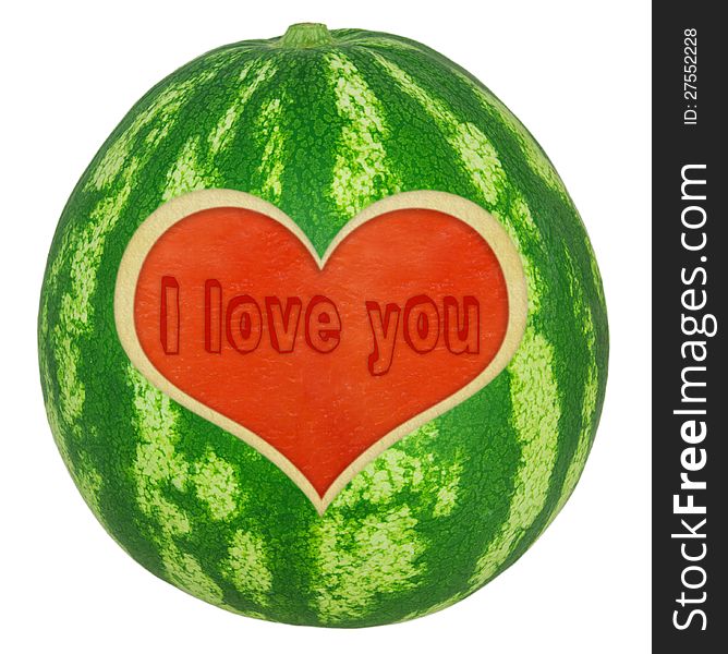 Water melon with heart