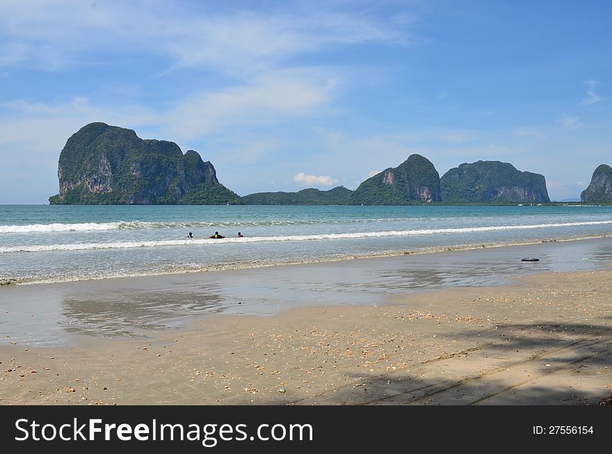 Child Swim In Sea