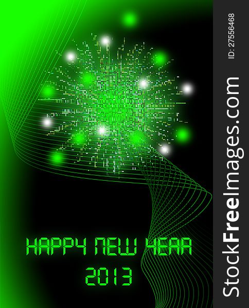 Happy new year 2013 card digital