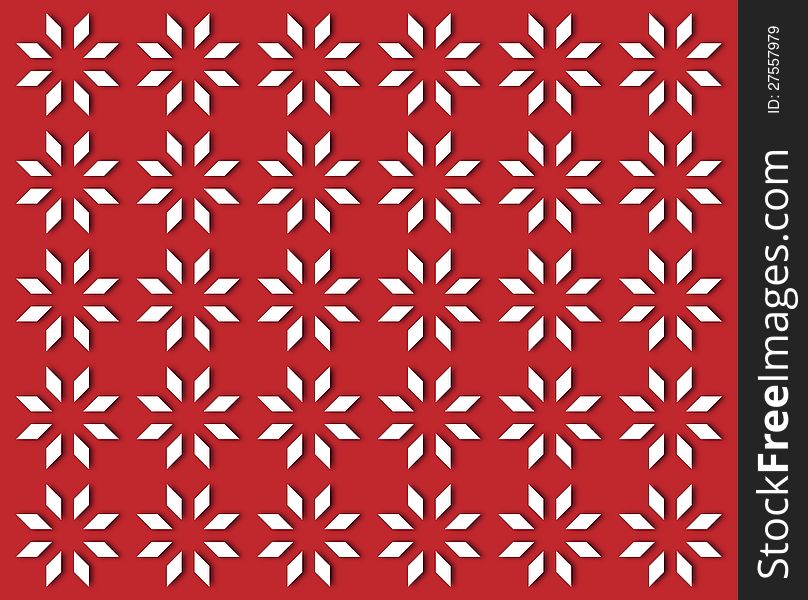 Christmas red background with white stylized snowflakes. Christmas red background with white stylized snowflakes