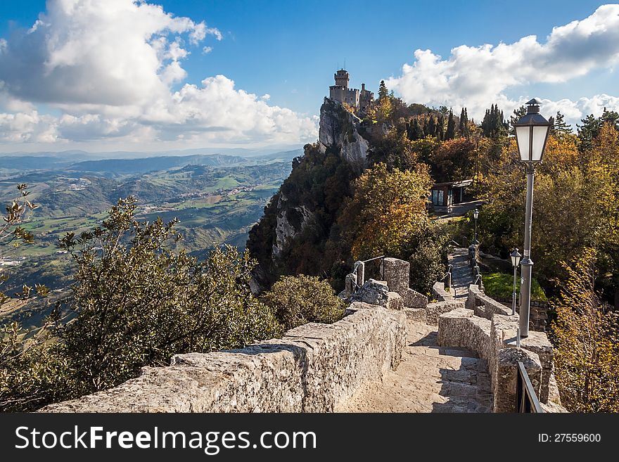 Famous San Marino castle, Italy