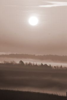 Foggy Sunrise Stock Photos Foggy Sunrise Stock Photos